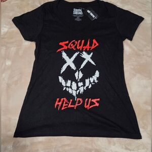 Hot Topic Black Suicide Squad Logo Tee with White Print